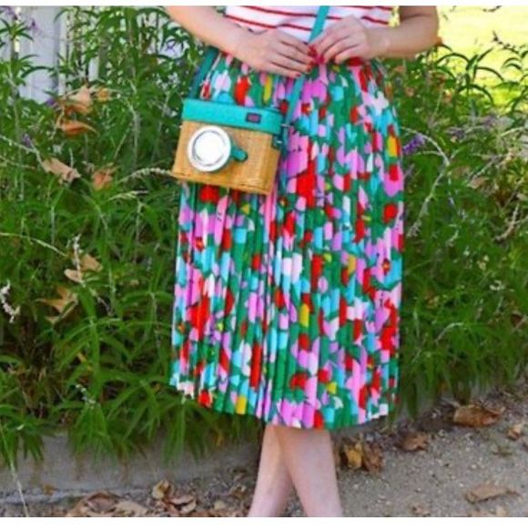 J. Crew Dresses & Skirts - J. Crew Pleated Midi Skirt In Confetti Floral Women's Size 8